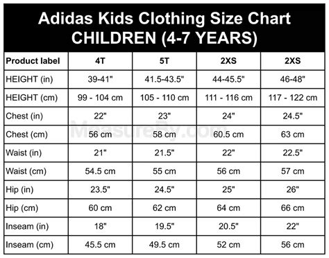 adidas youth sweatpants size chart.